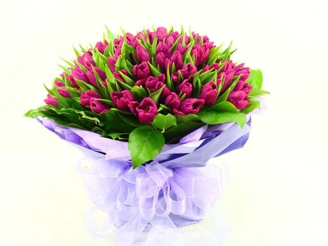 Florist Flower Bouquet - Delightful (99 Tulips Bouquet) - B2977 Photo