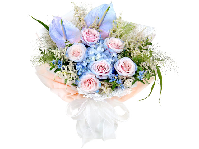 Florist Flower Bouquet - Rose Quartz x Serenity AR04 - BV2S0125A1b Photo