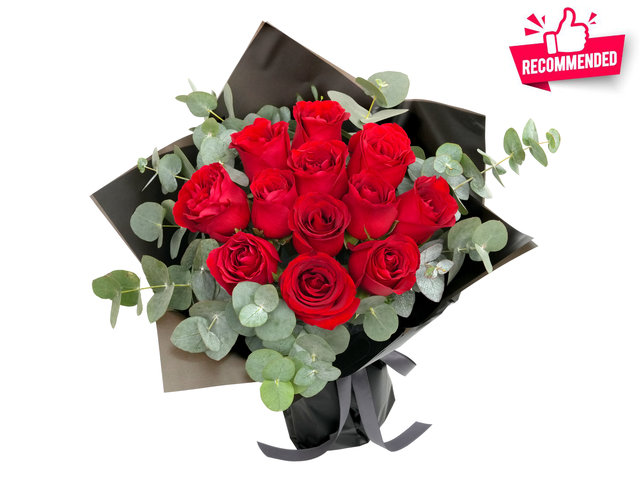 Valentines Day Flower n Gift - Valentine's 12 Red Roses Bouquet AR06 - BV2S0205A1 Photo