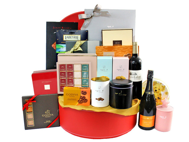 Wine n Food Hamper - Deluxe Fine Wine And Chocolate Gift Hamper FH45 - L160165 Photo